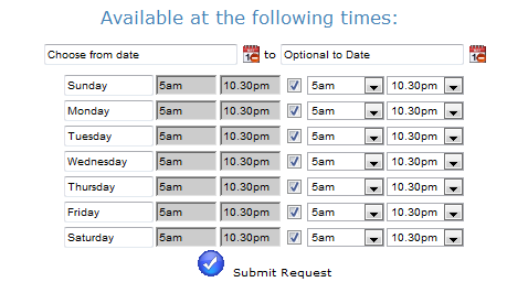 employee availability availability sheet